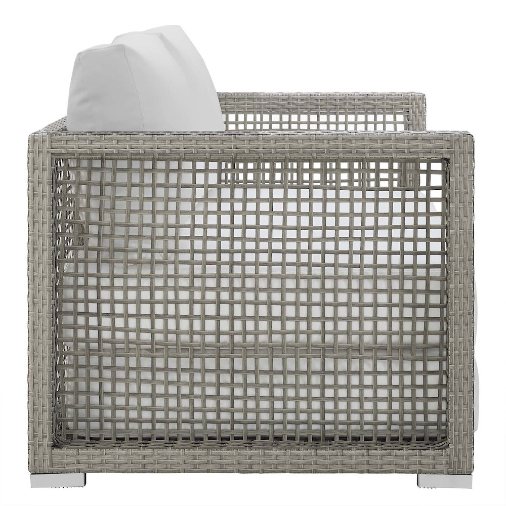 Aura Outdoor Patio Wicker Rattan Loveseat. Picture 4