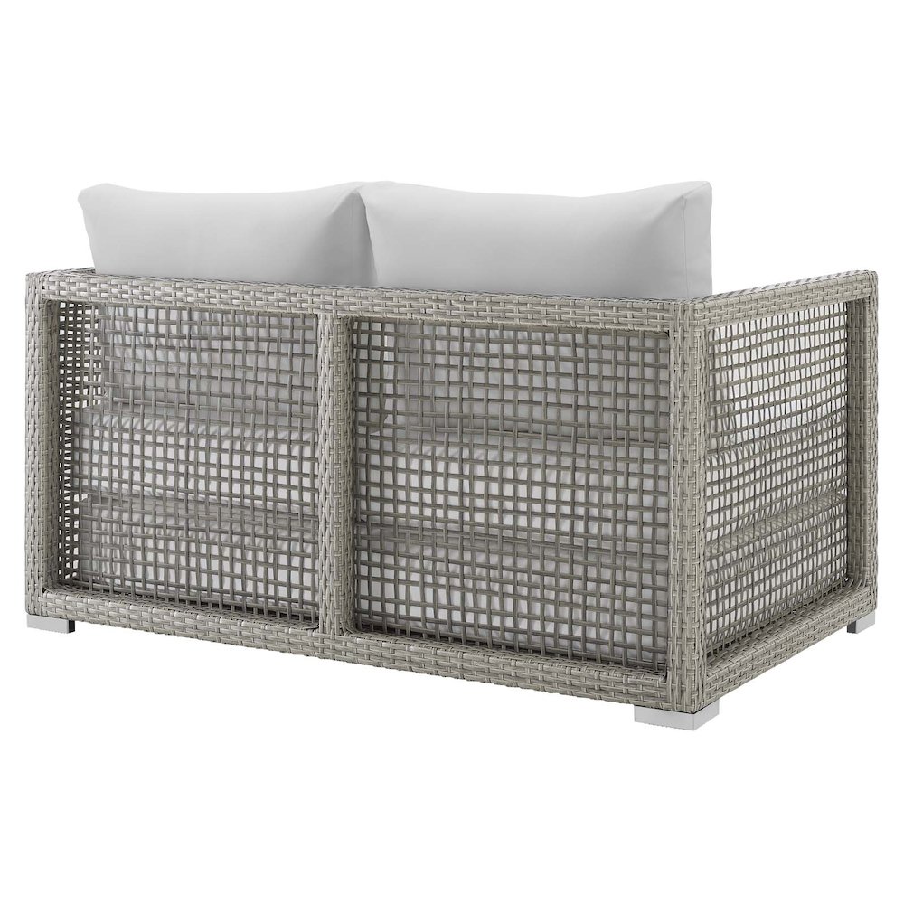 Aura Outdoor Patio Wicker Rattan Loveseat. Picture 5