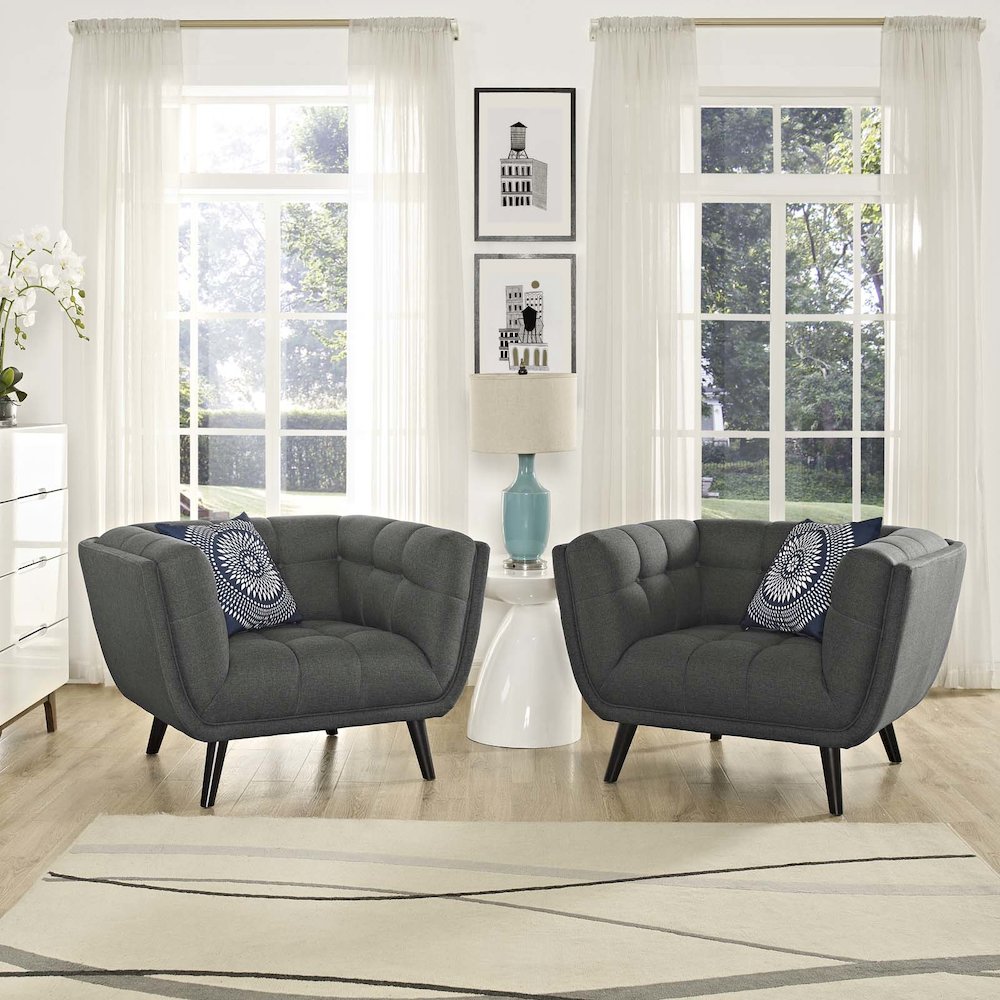 Bestow 2 Piece Upholstered Fabric Armchair Set. Picture 5