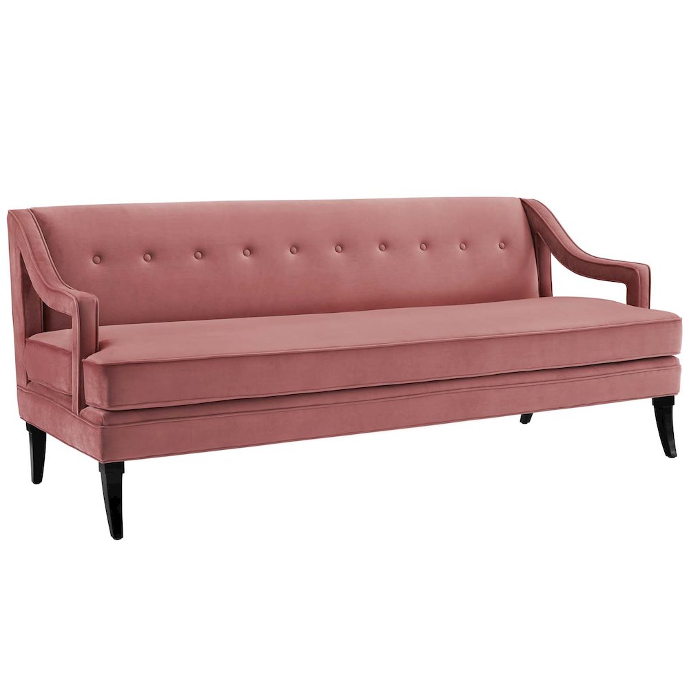 Concur Button Tufted Performance Velvet Sofa. Picture 1