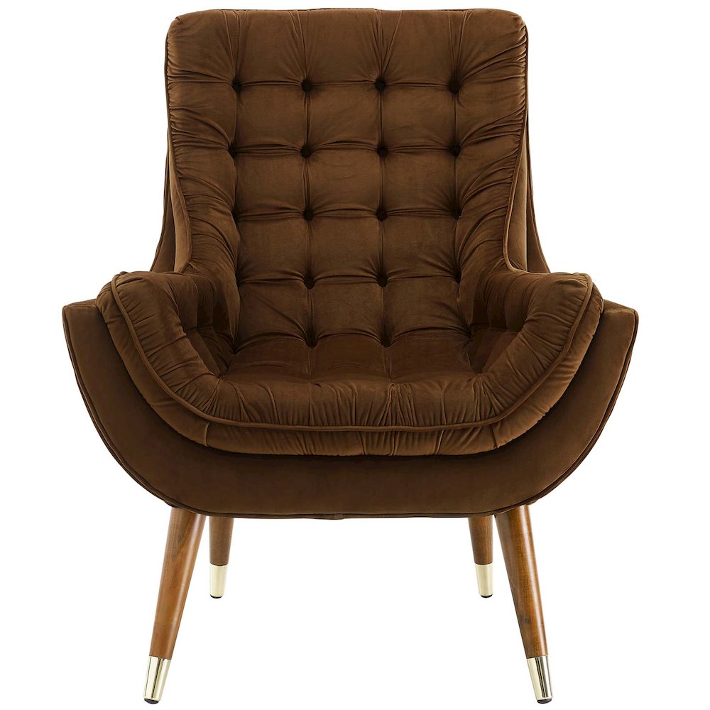 Suggest Button Tufted Performance Velvet Lounge Chair. Picture 4