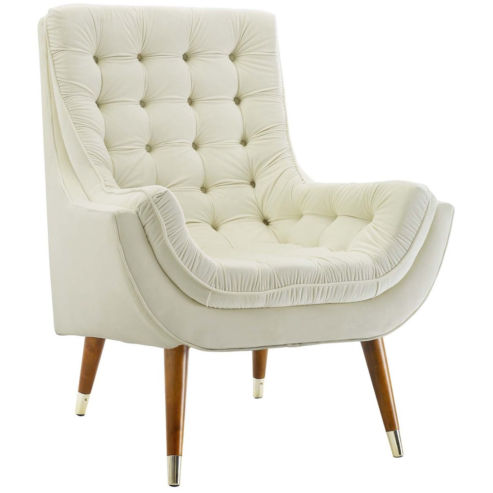 Suggest Button Tufted Performance Velvet Lounge Chair. Picture 1