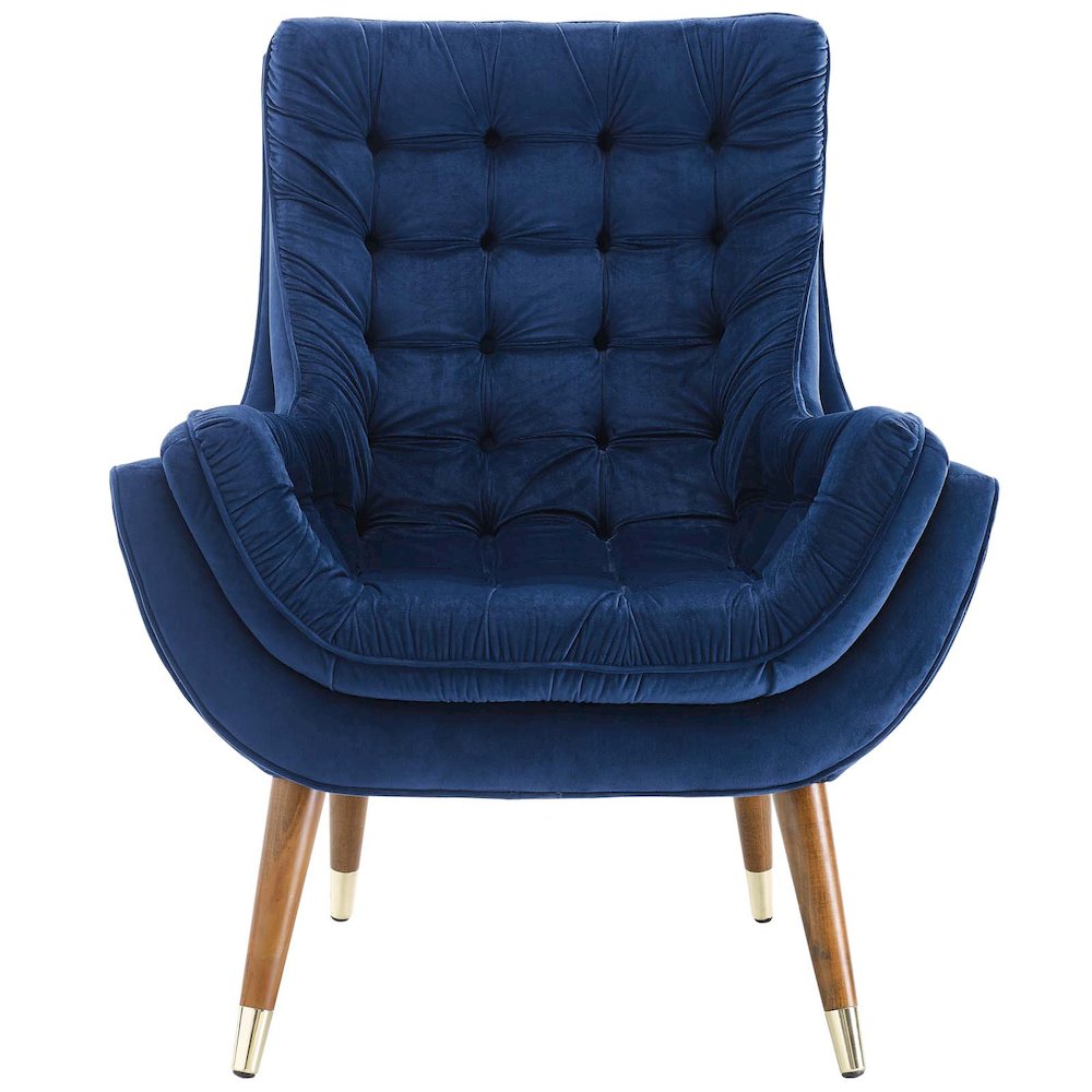 Suggest Button Tufted Performance Velvet Lounge Chair. Picture 4