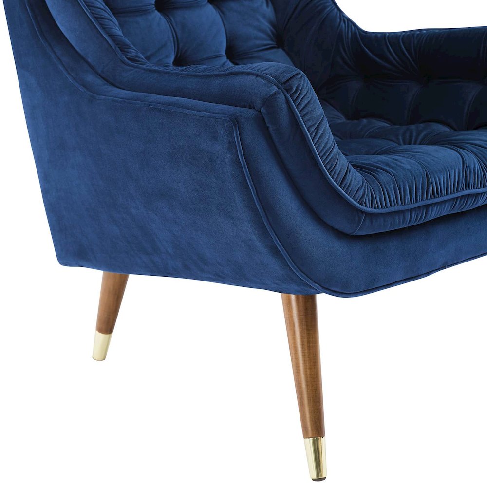 Suggest Button Tufted Performance Velvet Lounge Chair. Picture 2