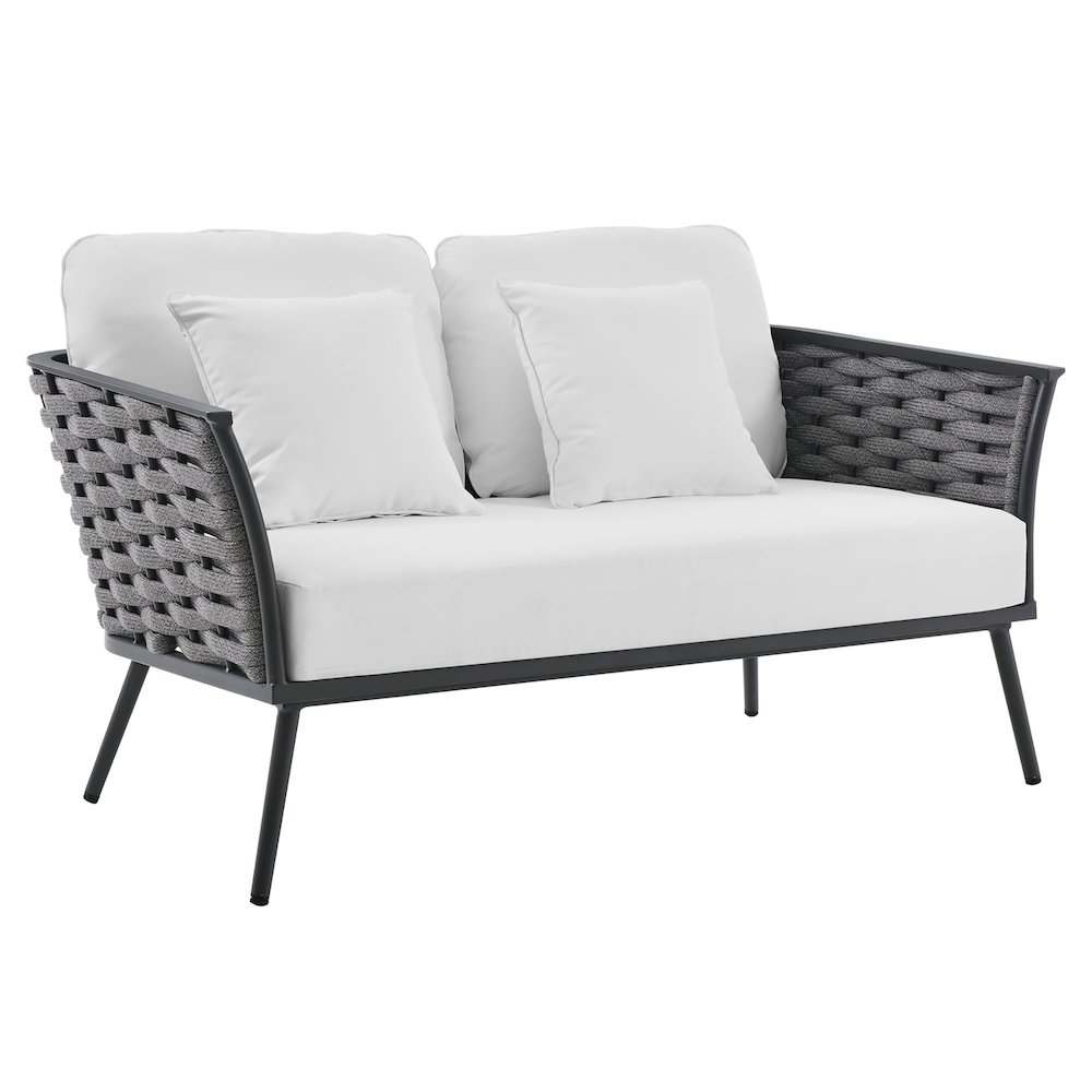 Stance Outdoor Patio Aluminum Loveseat. Picture 1