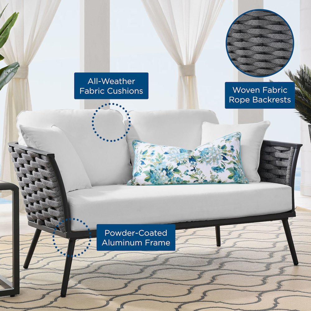 Stance Outdoor Patio Aluminum Loveseat. Picture 7