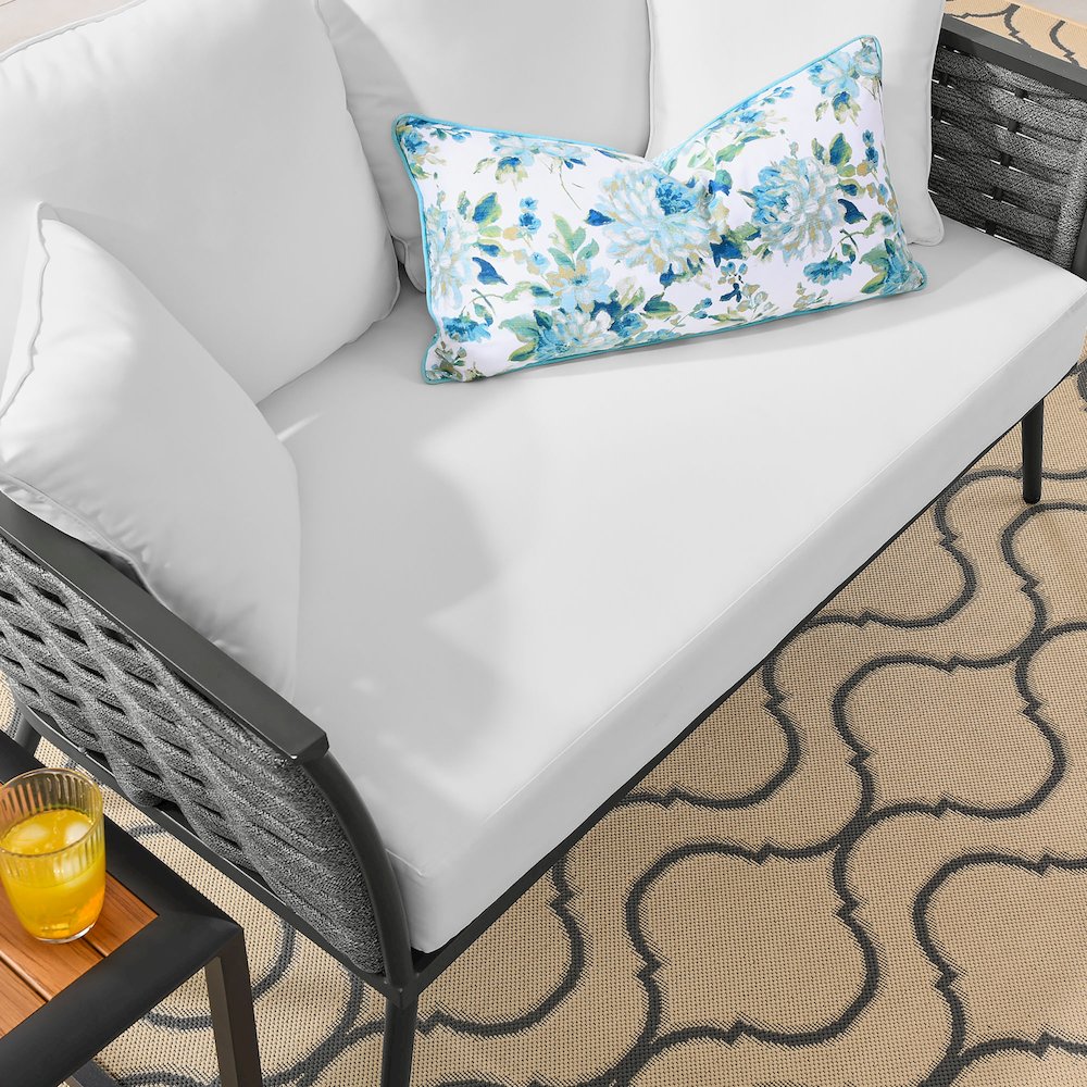 Stance Outdoor Patio Aluminum Loveseat. Picture 6