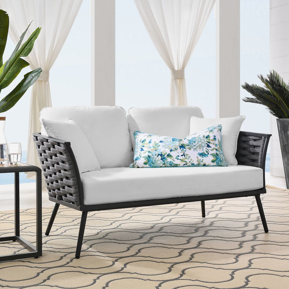 Stance Outdoor Patio Aluminum Loveseat. Picture 5