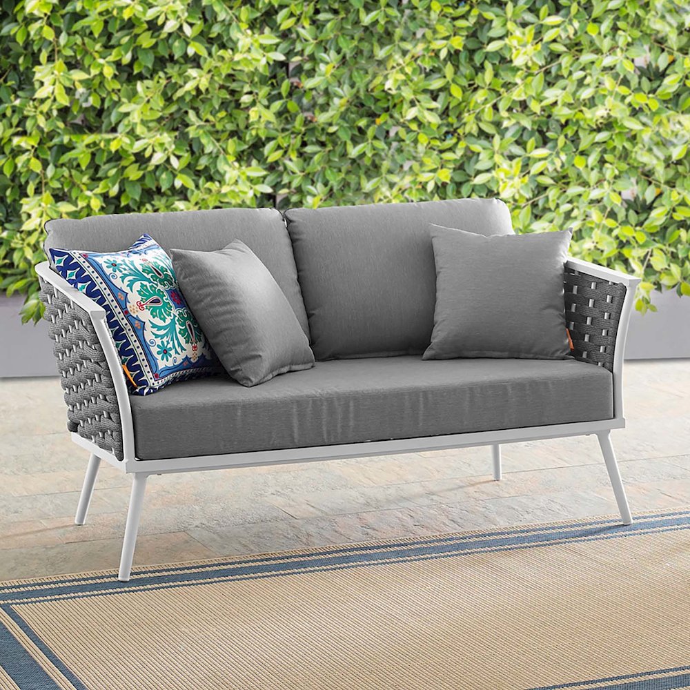 Stance Outdoor Patio Aluminum Loveseat. Picture 5