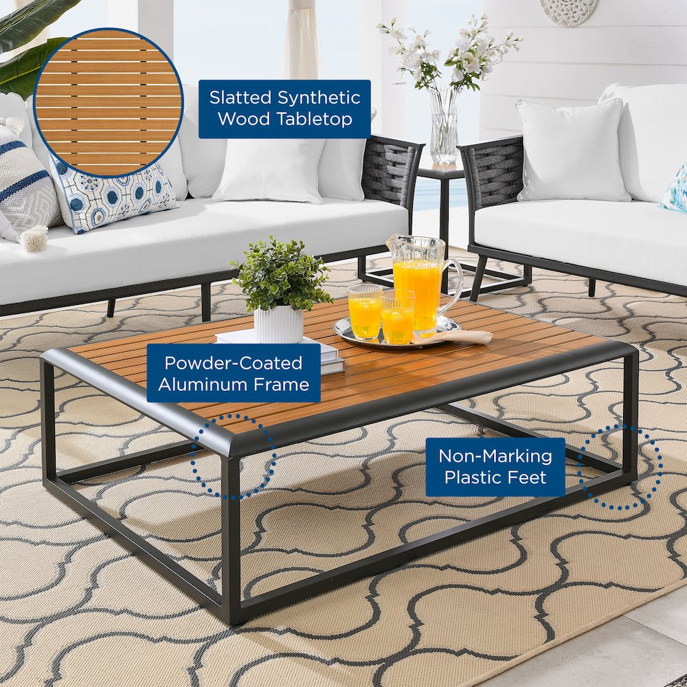 Stance Outdoor Patio Aluminum Coffee Table. Picture 6
