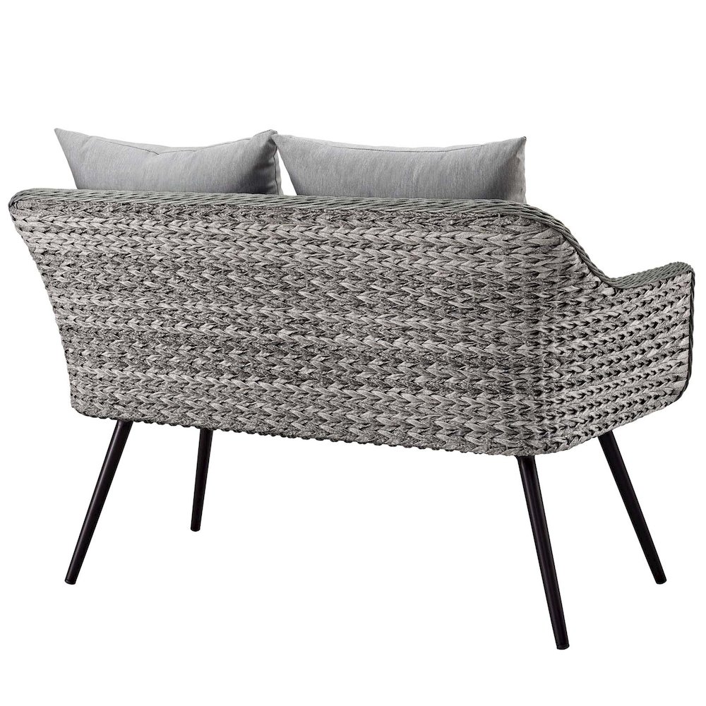 Endeavor Outdoor Patio Wicker Rattan Loveseat. Picture 3