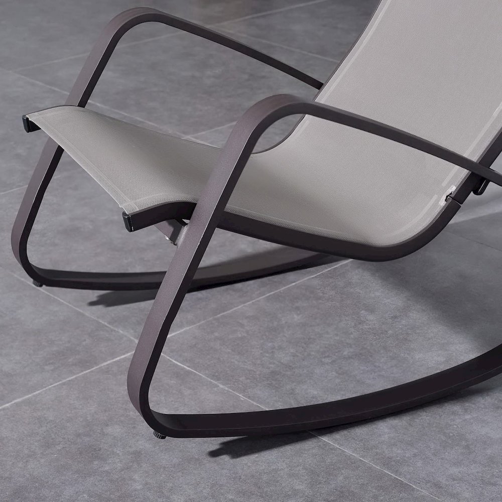 Traveler Rocking Outdoor Patio Mesh Sling Lounge Chair. Picture 6