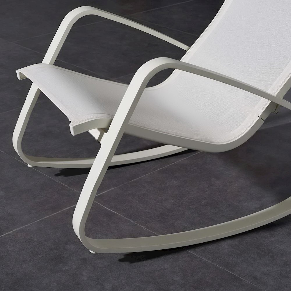 Traveler Rocking Outdoor Patio Mesh Sling Lounge Chair. Picture 6