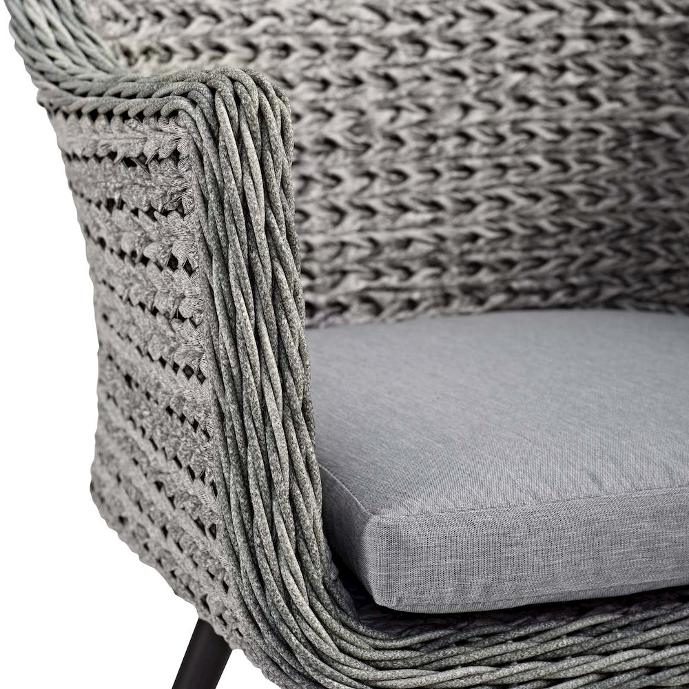 Endeavor Outdoor Patio Wicker Rattan Dining Armchair. Picture 4