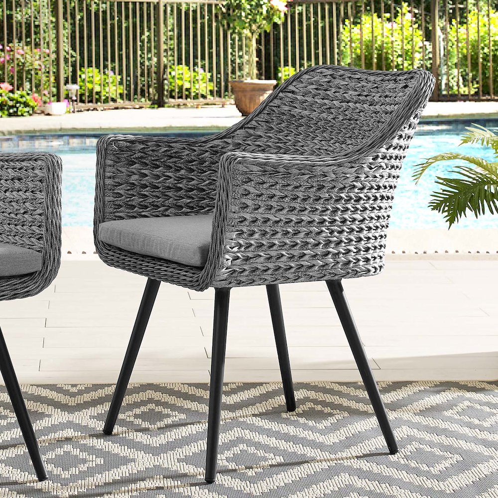 Endeavor Outdoor Patio Wicker Rattan Dining Armchair. Picture 5