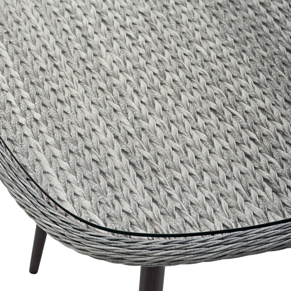 Endeavor 36" Outdoor Patio Wicker Rattan Dining Table. Picture 4