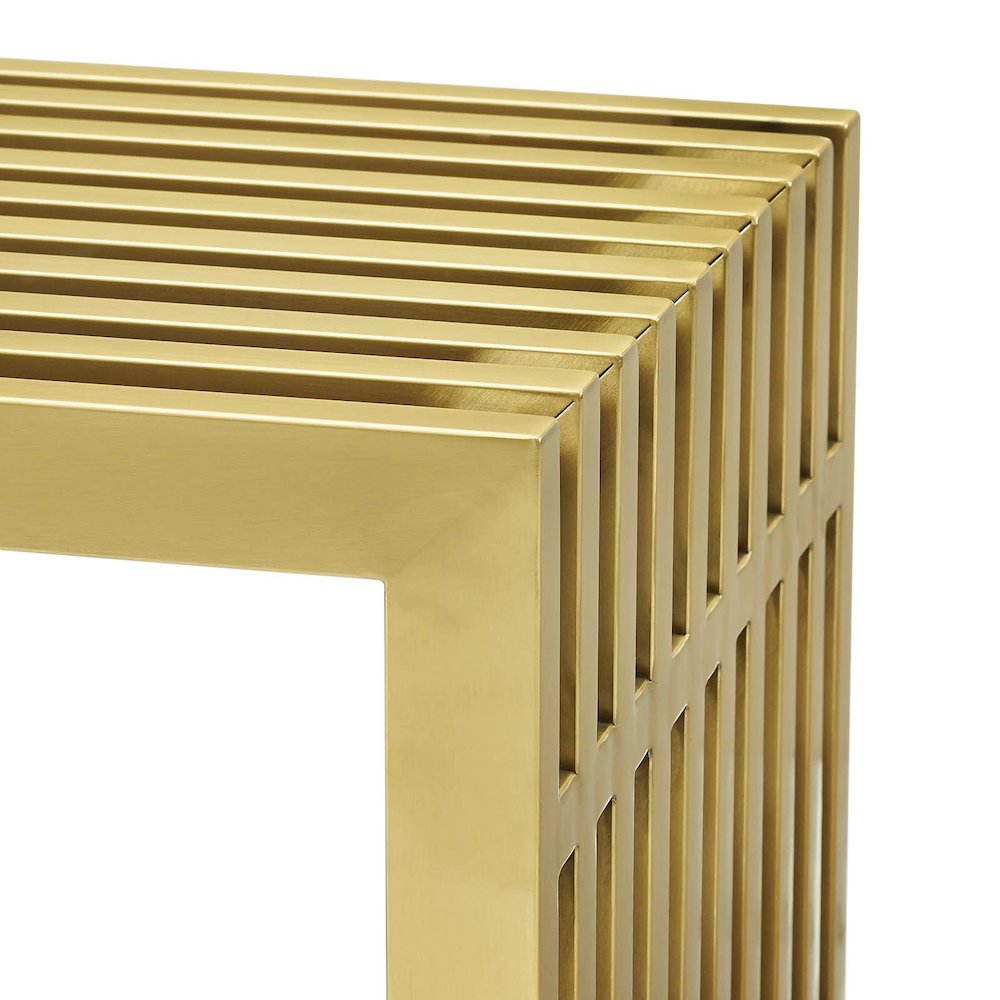 Gridiron Stainless Steel Console Table. Picture 4