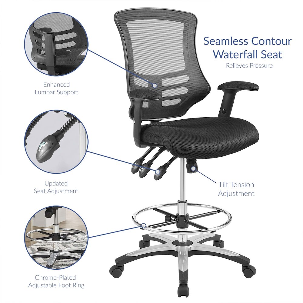 Calibrate Mesh Drafting Chair. Picture 3