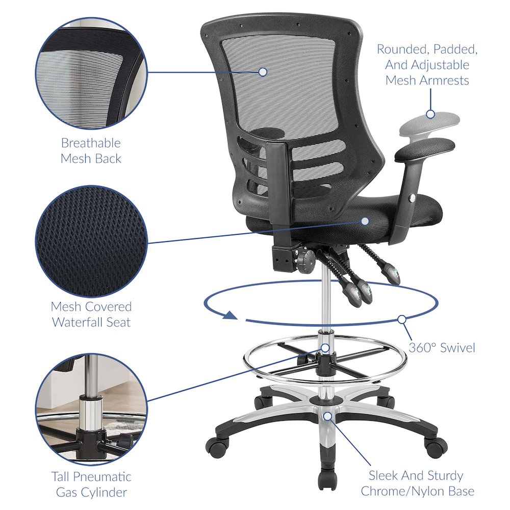 Calibrate Mesh Drafting Chair. Picture 4