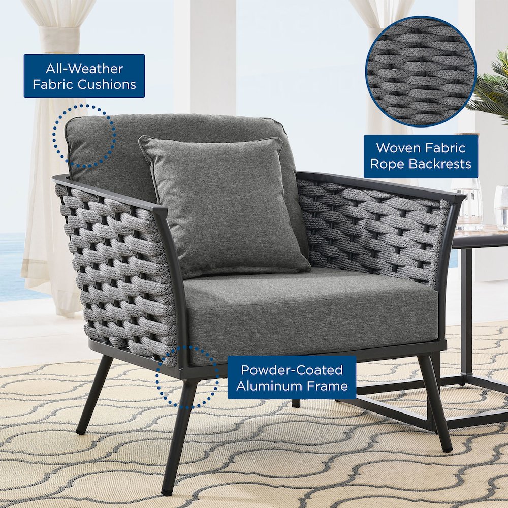 Stance Outdoor Patio Aluminum Armchair. Picture 7