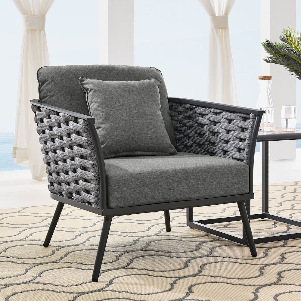 Stance Outdoor Patio Aluminum Armchair. Picture 5