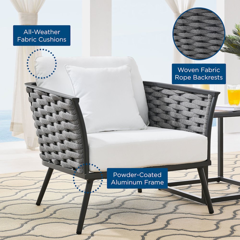 Stance Outdoor Patio Aluminum Armchair. Picture 7