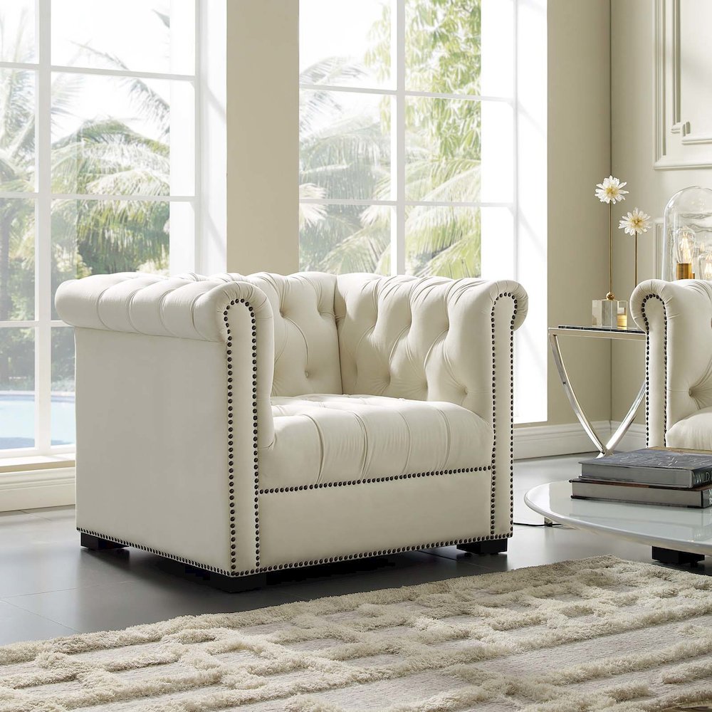Heritage Performance Velvet Armchair. Picture 5