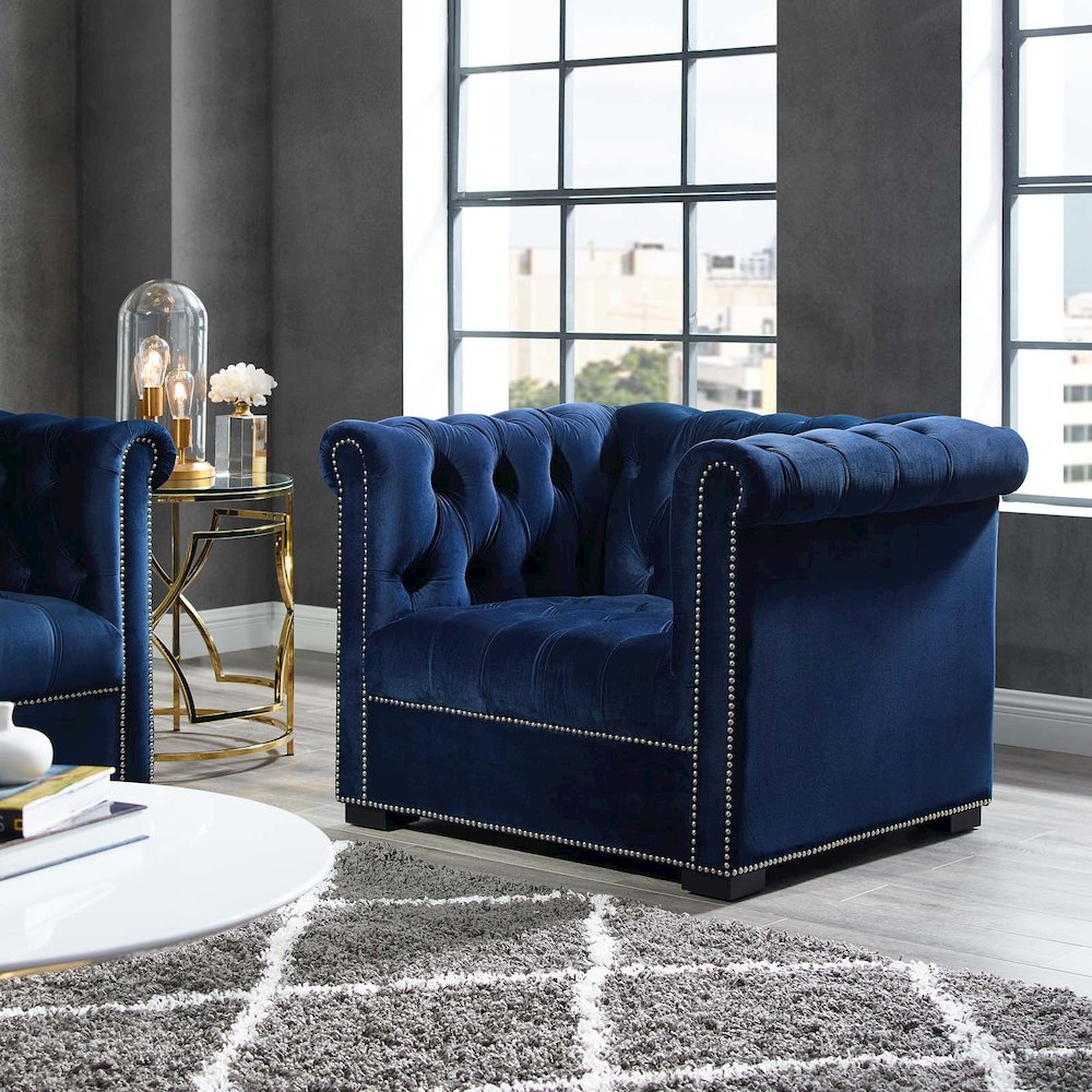 Heritage Performance Velvet Armchair. Picture 5