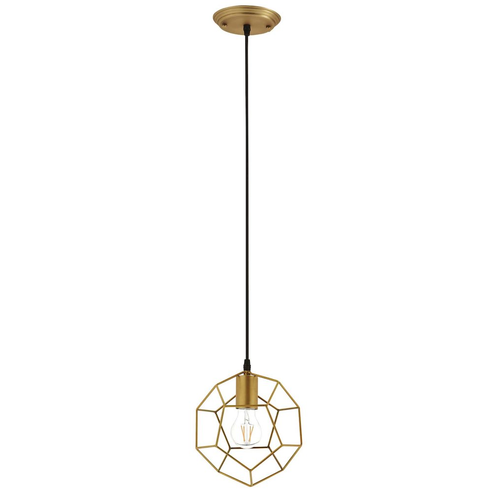 Pique Gold Metal Ceiling Fixture. Picture 1