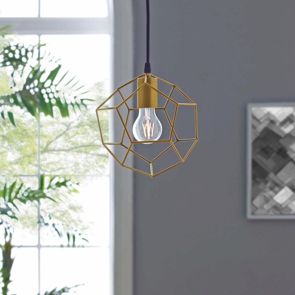 Pique Gold Metal Ceiling Fixture. Picture 4