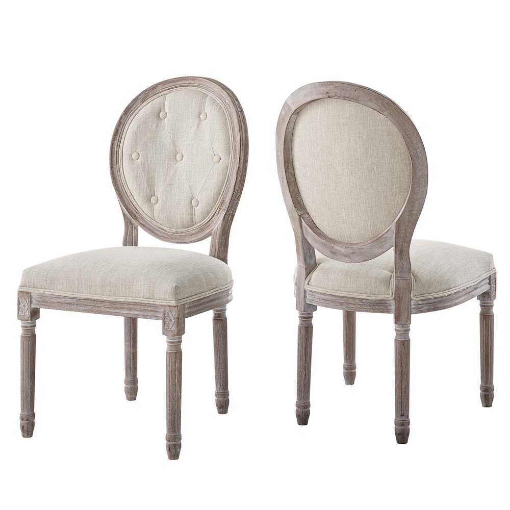 Arise Vintage French Upholstered Fabric Dining Side Chair Set of 2. Picture 1