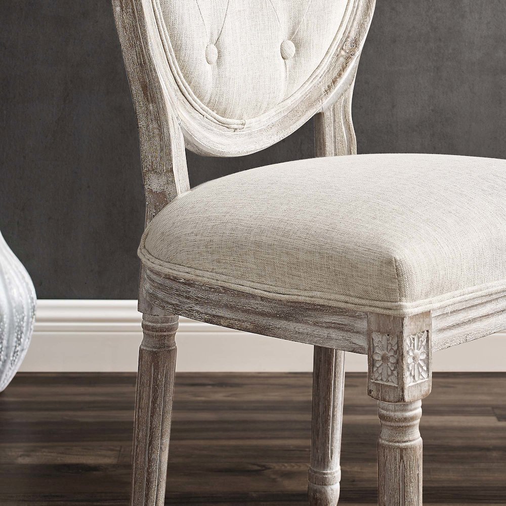 Arise Vintage French Upholstered Fabric Dining Side Chair Set of 2. Picture 9