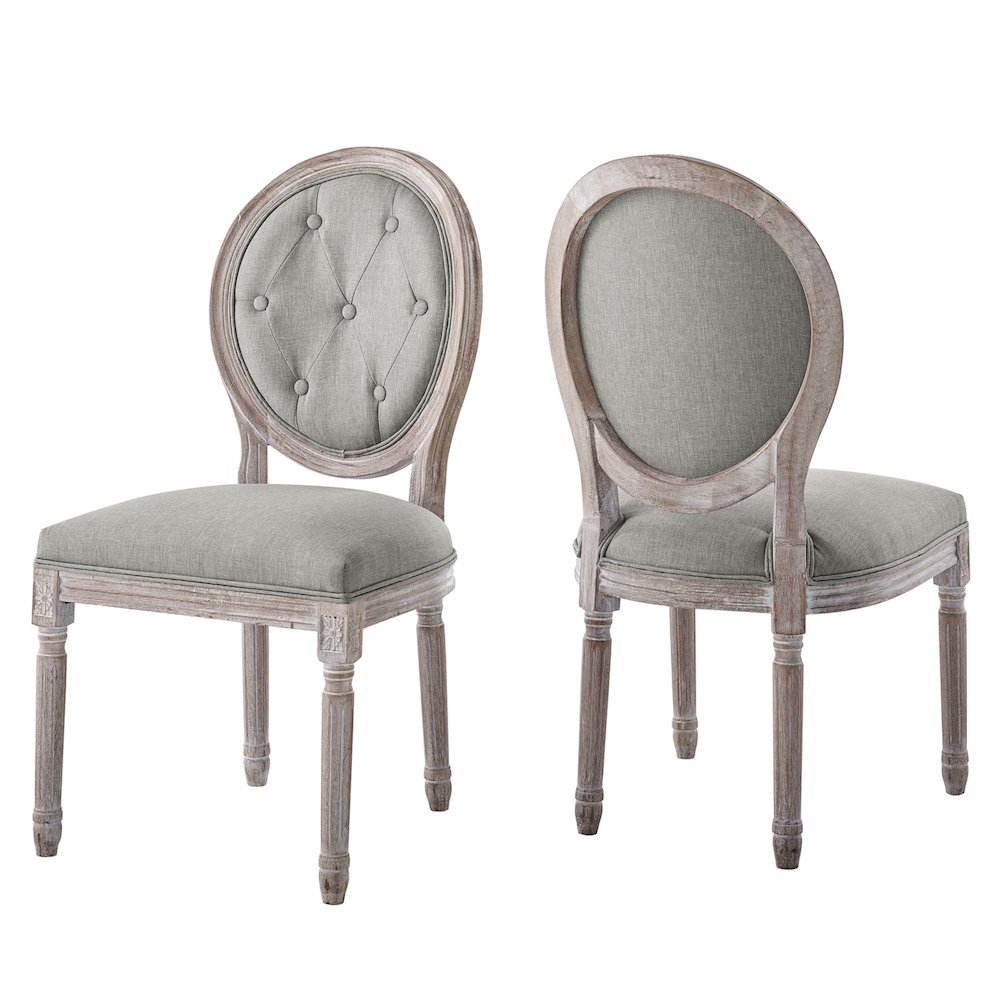 Arise Vintage French Upholstered Fabric Dining Side Chair Set of 2. Picture 1