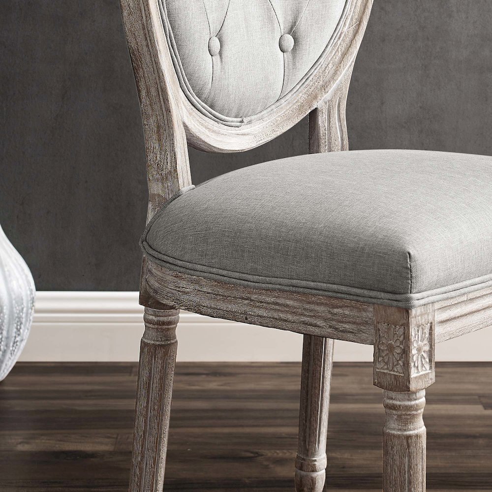 Arise Vintage French Upholstered Fabric Dining Side Chair Set of 2. Picture 9