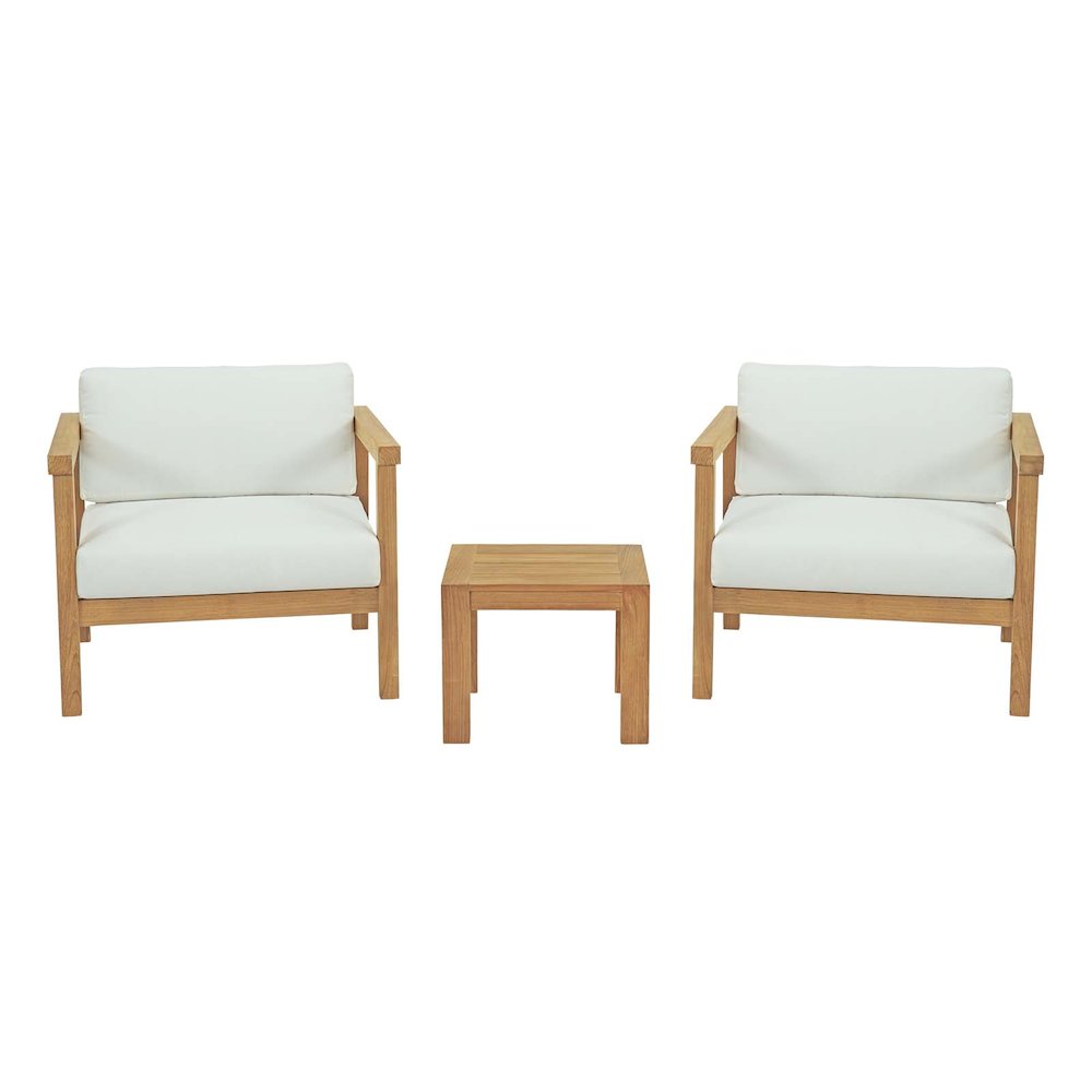Bayport 3 Piece Outdoor Patio Teak Set. Picture 1