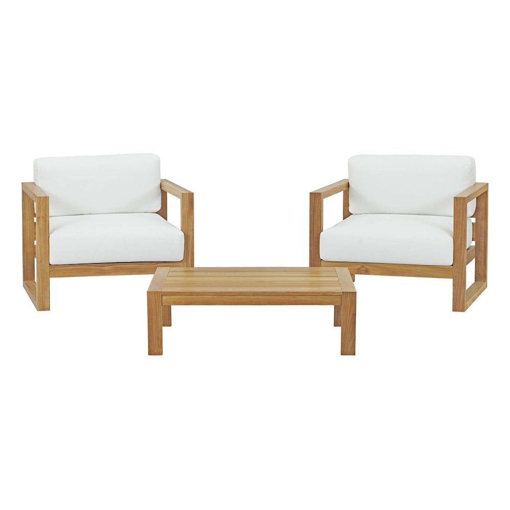 Upland 3 Piece Outdoor Patio Teak Set. Picture 1
