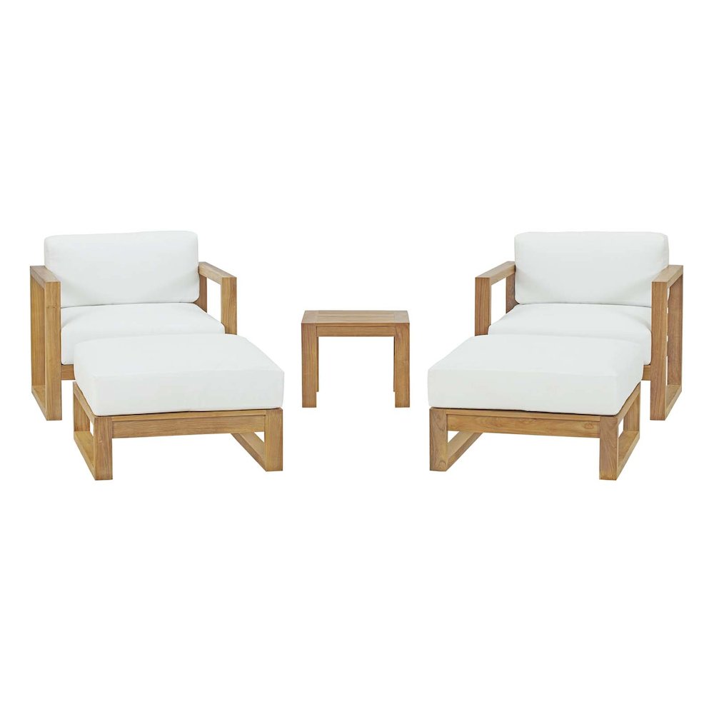 Upland 5 Piece Outdoor Patio Teak Set. Picture 1