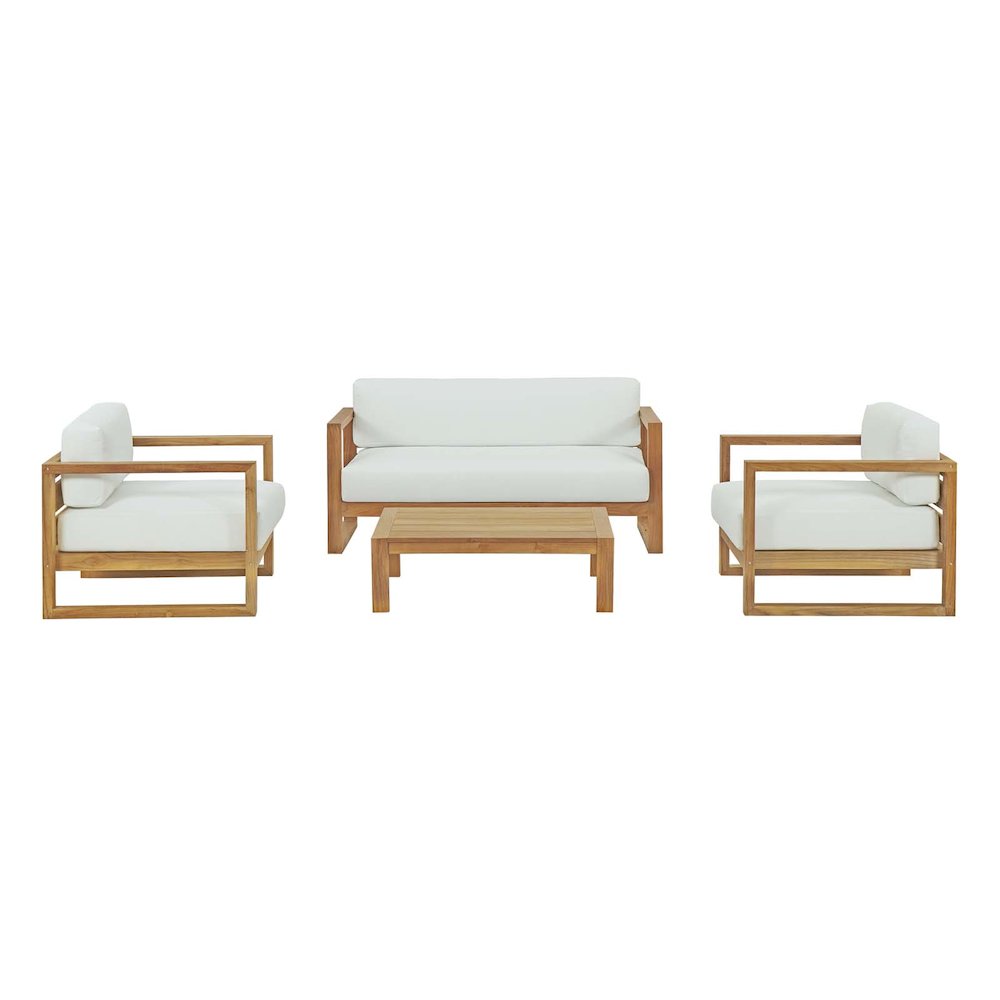 Upland 4 Piece Outdoor Patio Teak Set. Picture 1