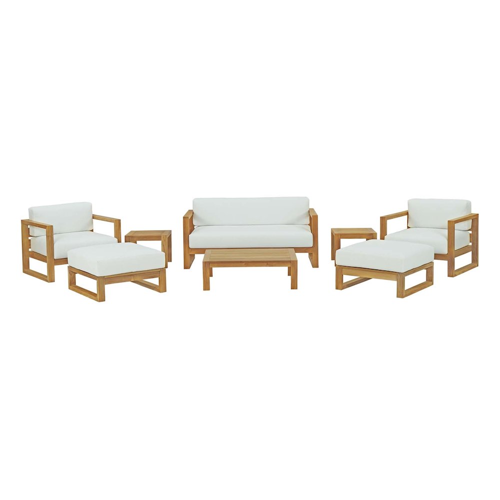 Upland 8 Piece Outdoor Patio Teak Set. Picture 1