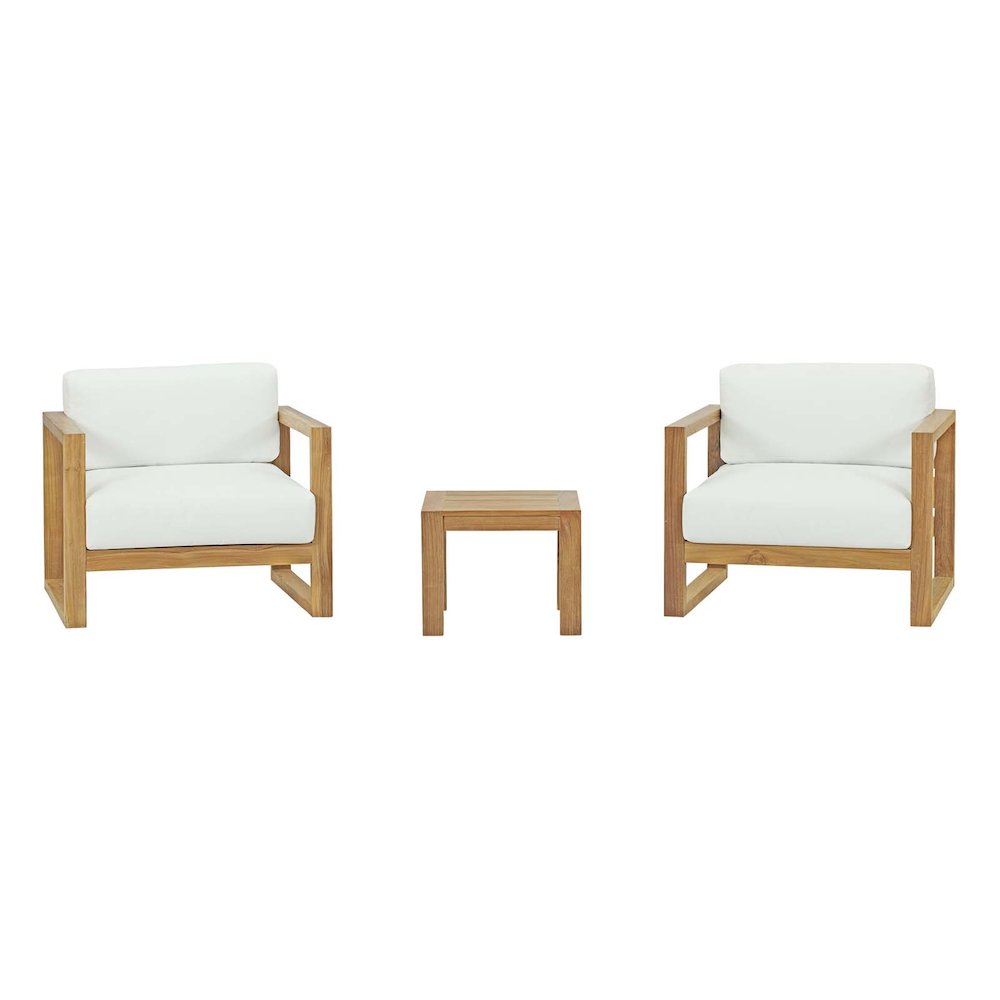 Upland 3 Piece Outdoor Patio Teak Set. Picture 1