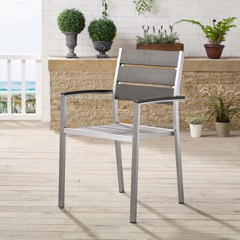 Shore Outdoor Patio Aluminum Dining Armchair. Picture 4