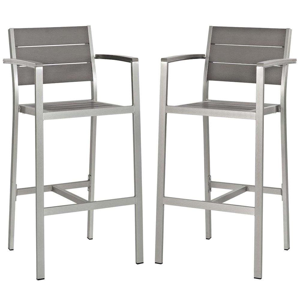 Shore Outdoor Patio Aluminum Bar Stool Set of 2. Picture 1
