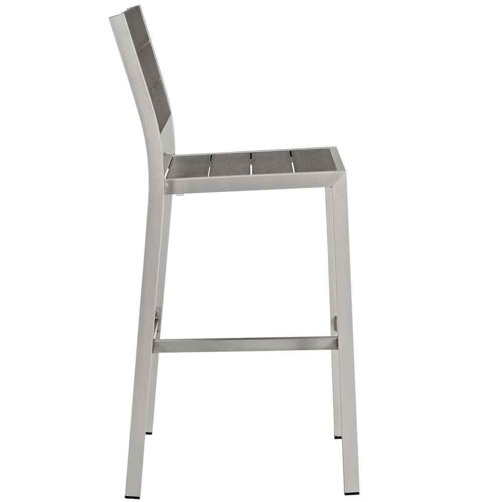 Shore Outdoor Patio Aluminum Armless Bar Stool Set of 2. Picture 3