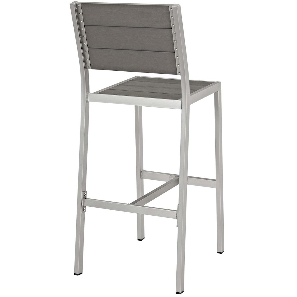 Shore Outdoor Patio Aluminum Armless Bar Stool Set of 2. Picture 4
