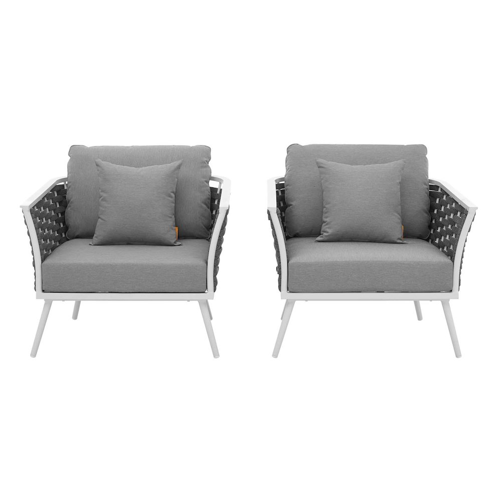 Stance Outdoor Patio Aluminum Armchair Set of 2. Picture 3