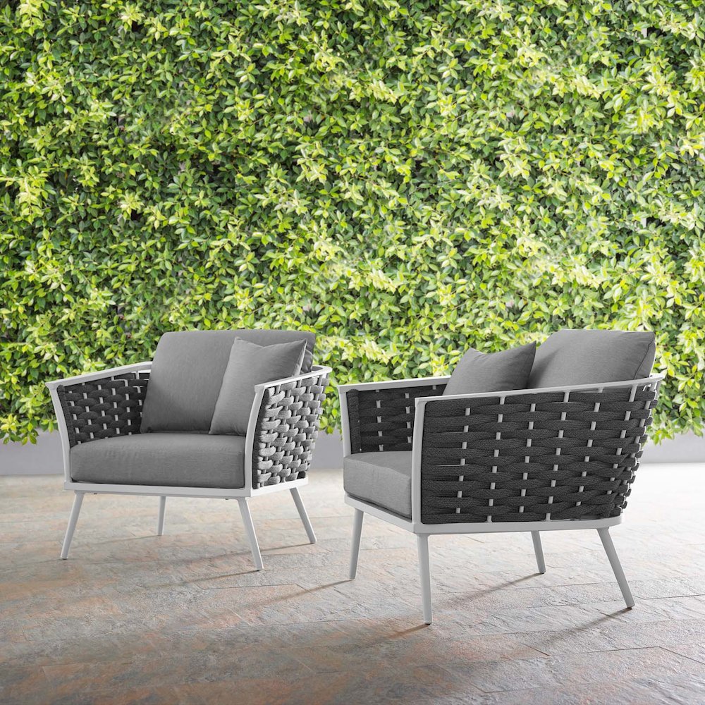 Stance Outdoor Patio Aluminum Armchair Set of 2. Picture 6