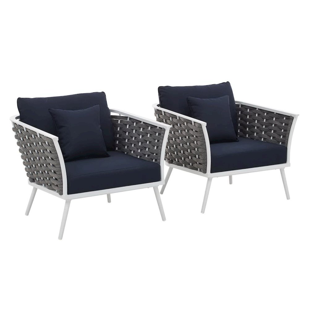Stance Outdoor Patio Aluminum Armchair Set of 2. Picture 1