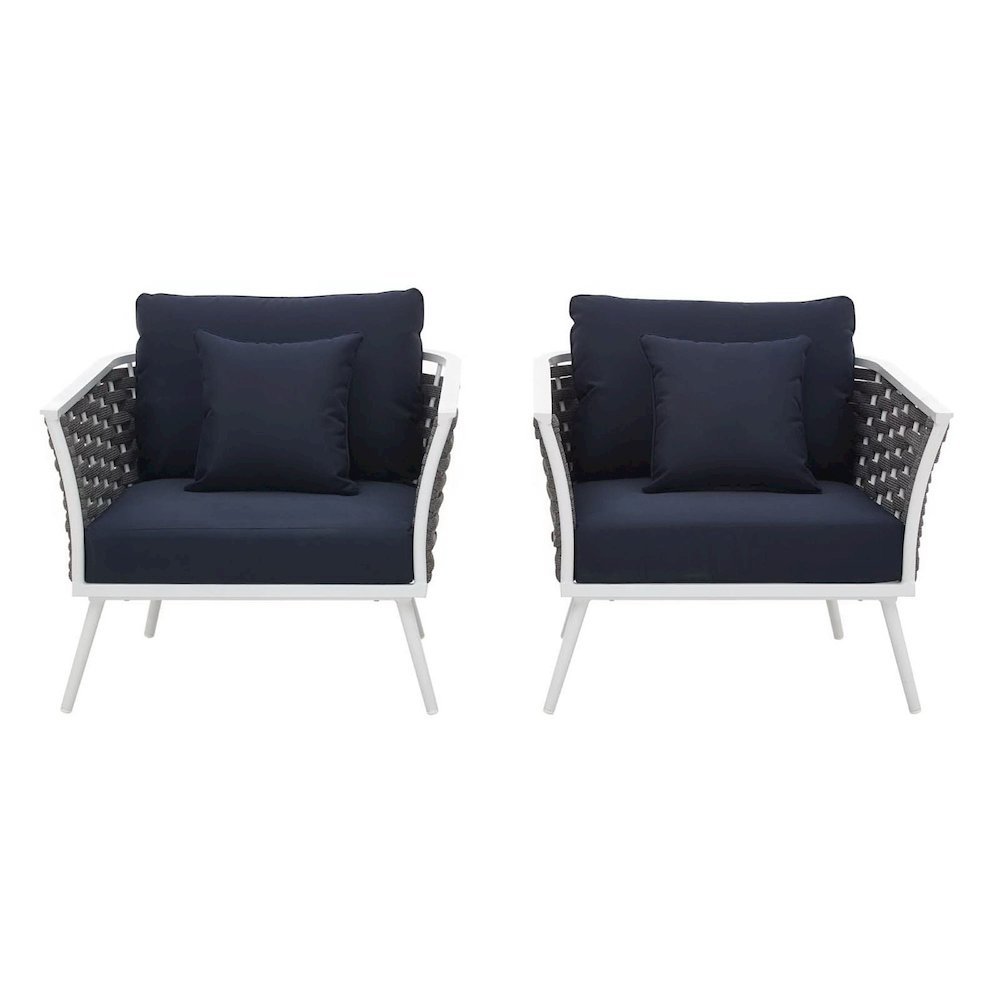Stance Outdoor Patio Aluminum Armchair Set of 2. Picture 5