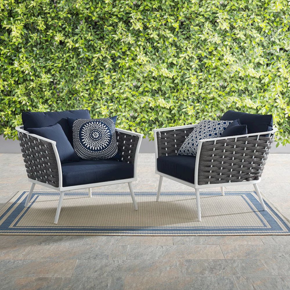 Stance Outdoor Patio Aluminum Armchair Set of 2. Picture 6