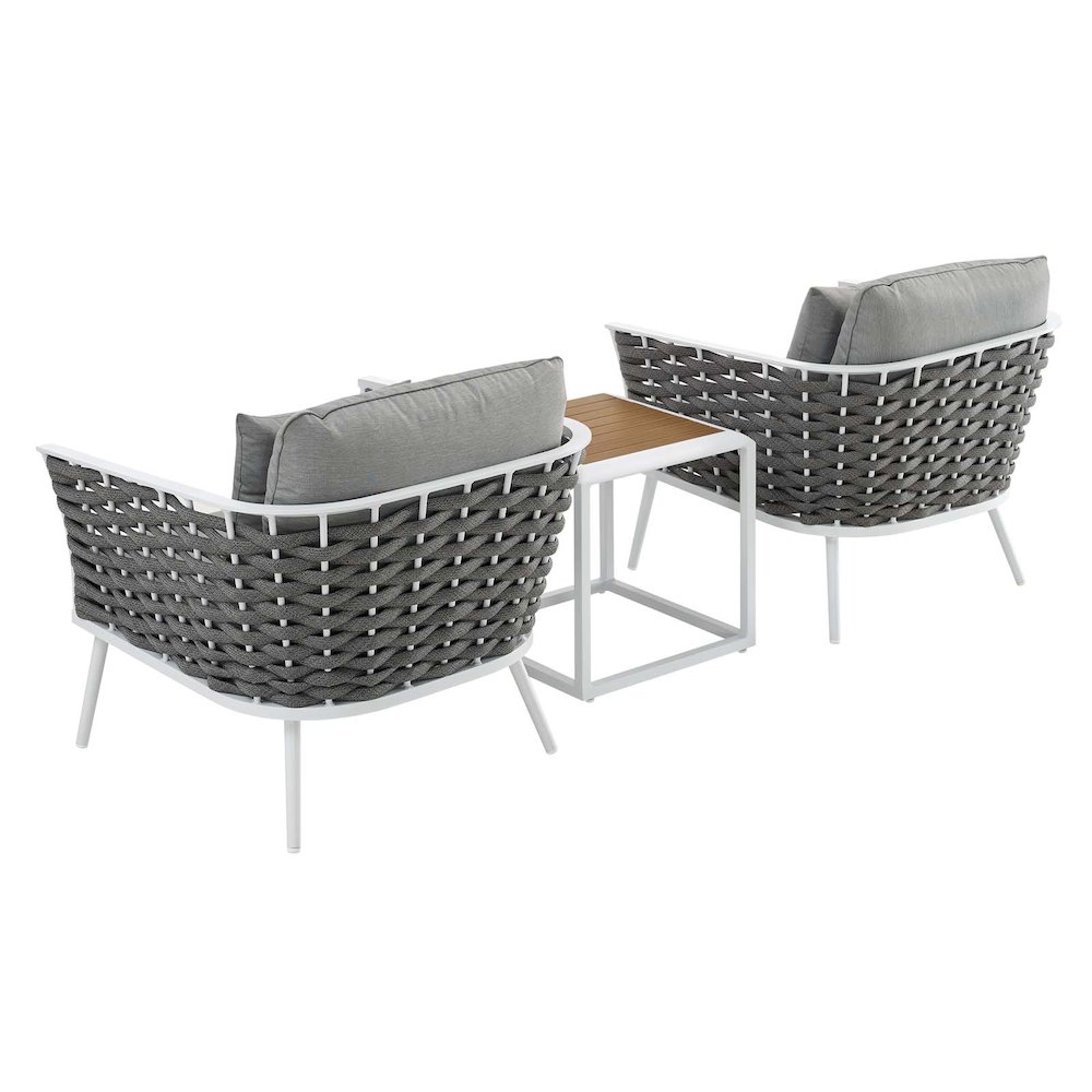 Stance 3 Piece Outdoor Patio Aluminum Sectional Sofa Set. Picture 2